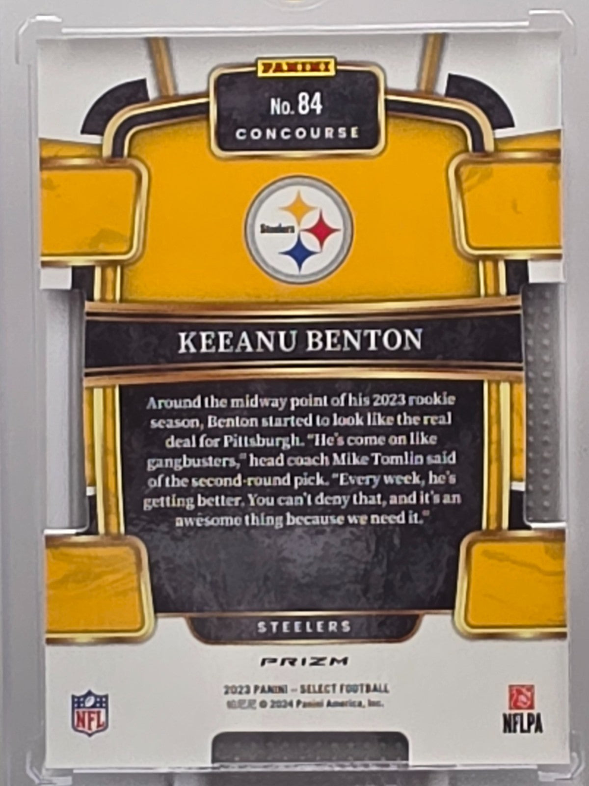 2023 Panini Select - Keeanu Benton (RC) - Black & Green - #84 **Buy 3 Get 1**