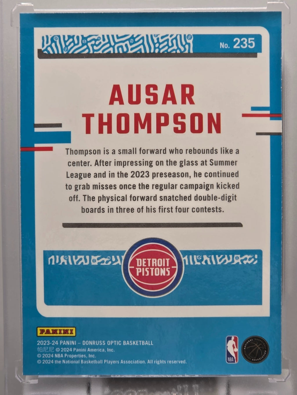 2023-24 Donruss Optic - Ausar Thompson (RC) - Rookie Base - #235