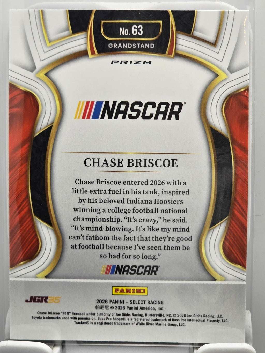 2026 Select Racing - #63 Chase Briscoe - Grandstand - Silver SP