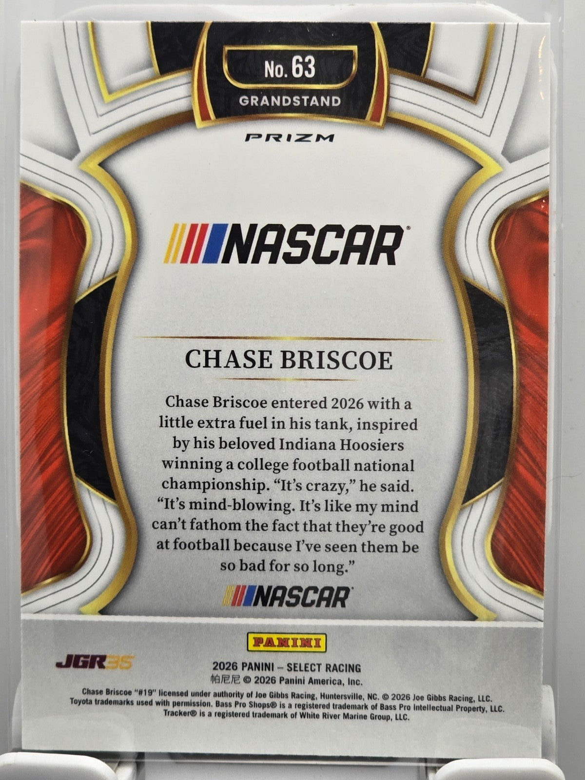 2026 Select Racing - #63 Chase Briscoe - Grandstand - Silver SP