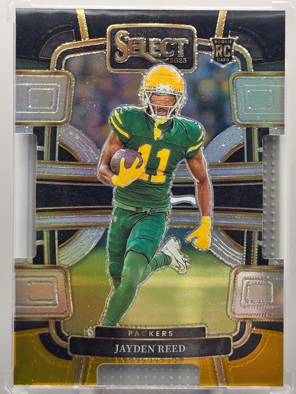 2023 Panini Select - Jayden Reed (RC) - Black & Gold Die-Cut - #38