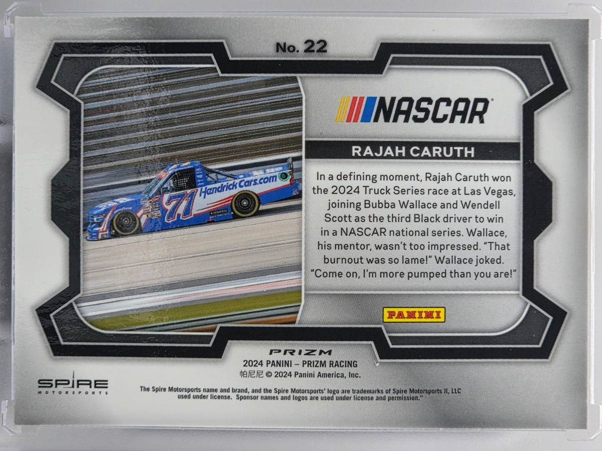 2024 Prizm Racing - Rajah Caruth - White Sparkle Prizm - #22