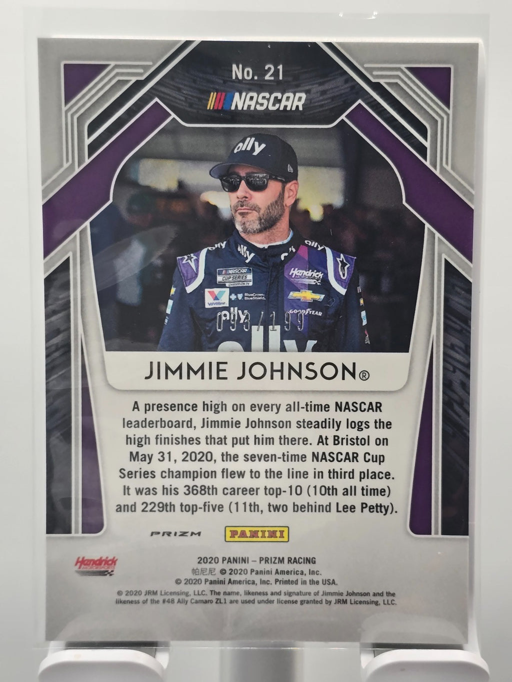 2020 Panini Prizm  - #21 Jimmie Johnson - Silver Mosiac /199