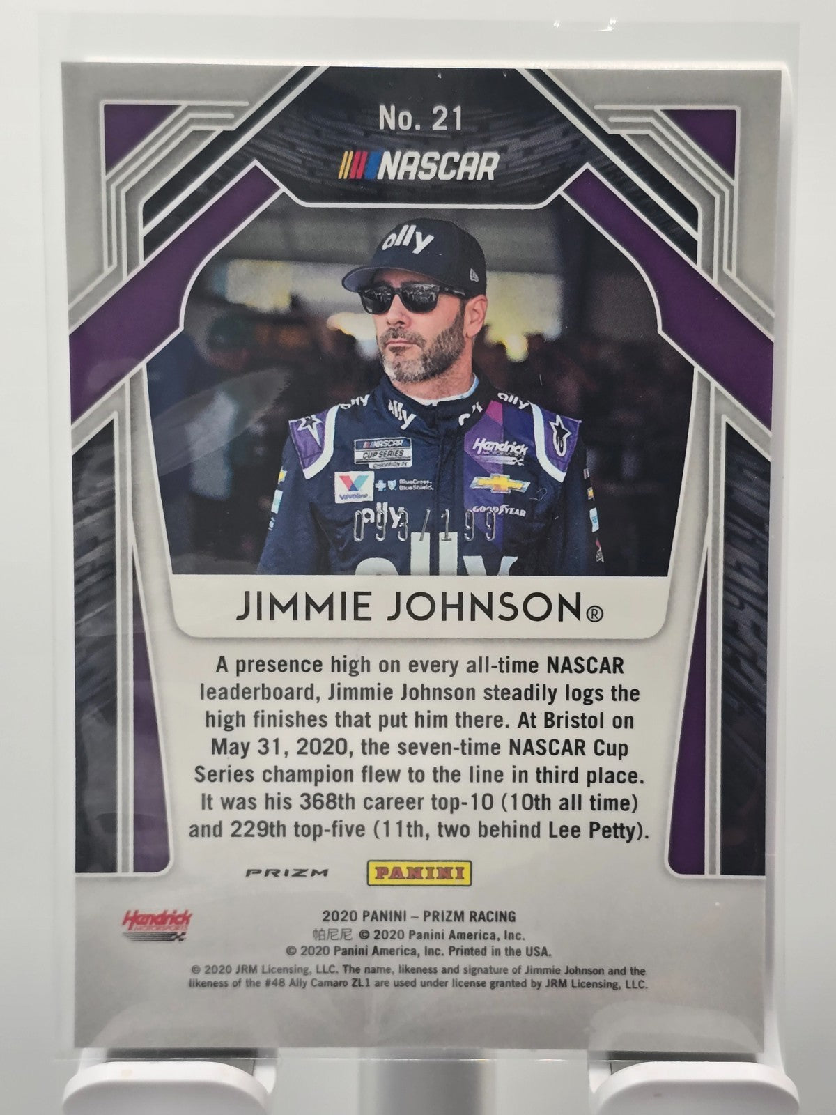 2020 Panini Prizm  - #21 Jimmie Johnson - Silver Mosiac /199