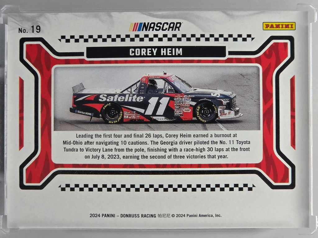 2024 Panini Donruss - Corey Heim - Burning Rubber Base - #19 - Buy 3 Get 1