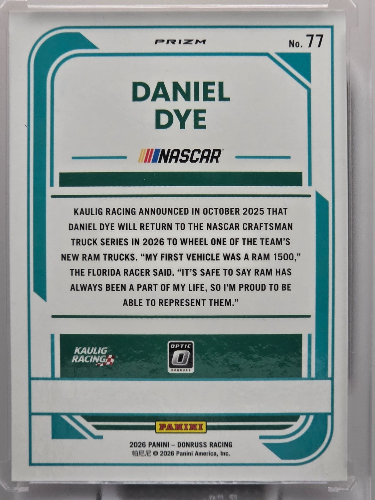 2026 Panini Donruss - Daniel Dye - Orange Velocity - #77 - Buy 3 Get 1