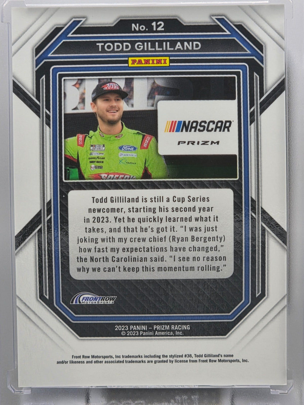 2023 Prizm Racing - Todd Gilliland - Blue & Carolina Blue Hyper Prizm - #12