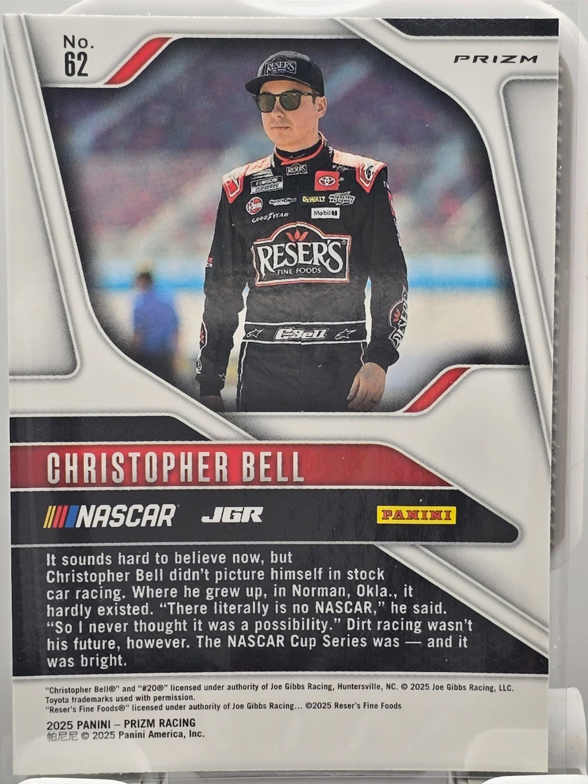 2025 Prizm Nascar Racing - #62 Christopher Bell - Green Cracked Ice Prizm