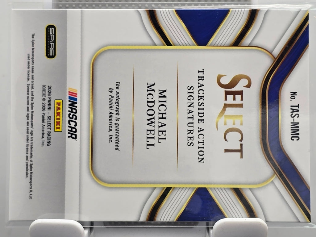 2026 Select Trackside Action Signature - Micheal McDowell - #TAS-MMC - Autograph