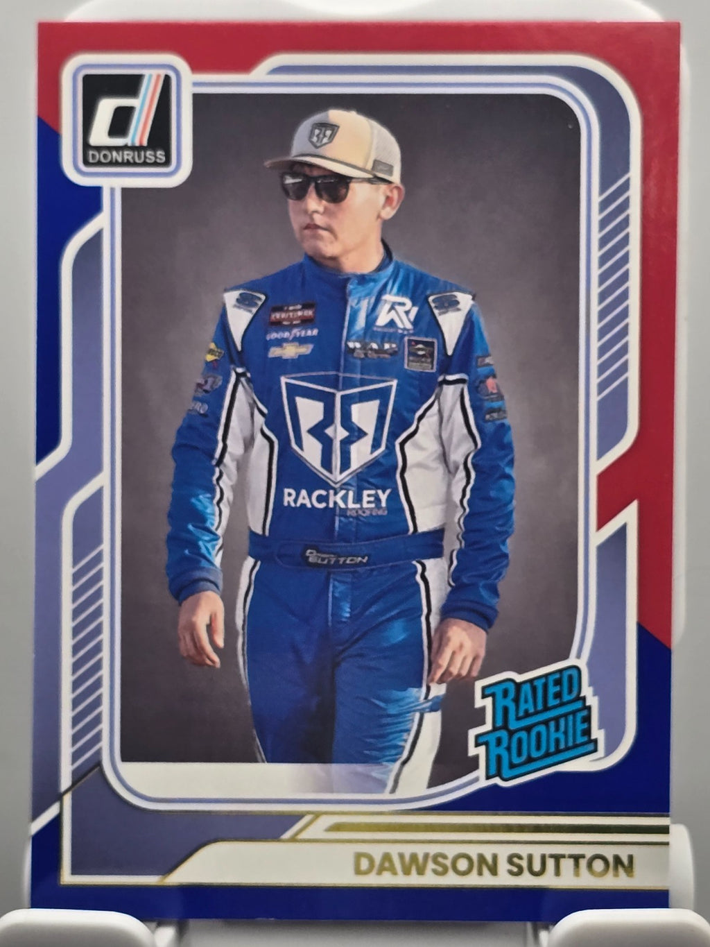 2026 Panini Donruss Racing - Dawson Sutton (RC) #100 - Red & Blue