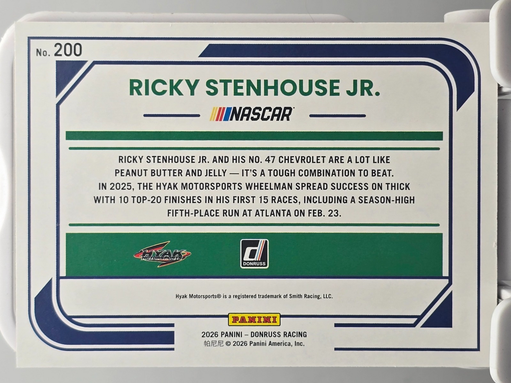 2026 Panini Donruss Racing - RIcky Stenhouse Jr. #200 - Red /299