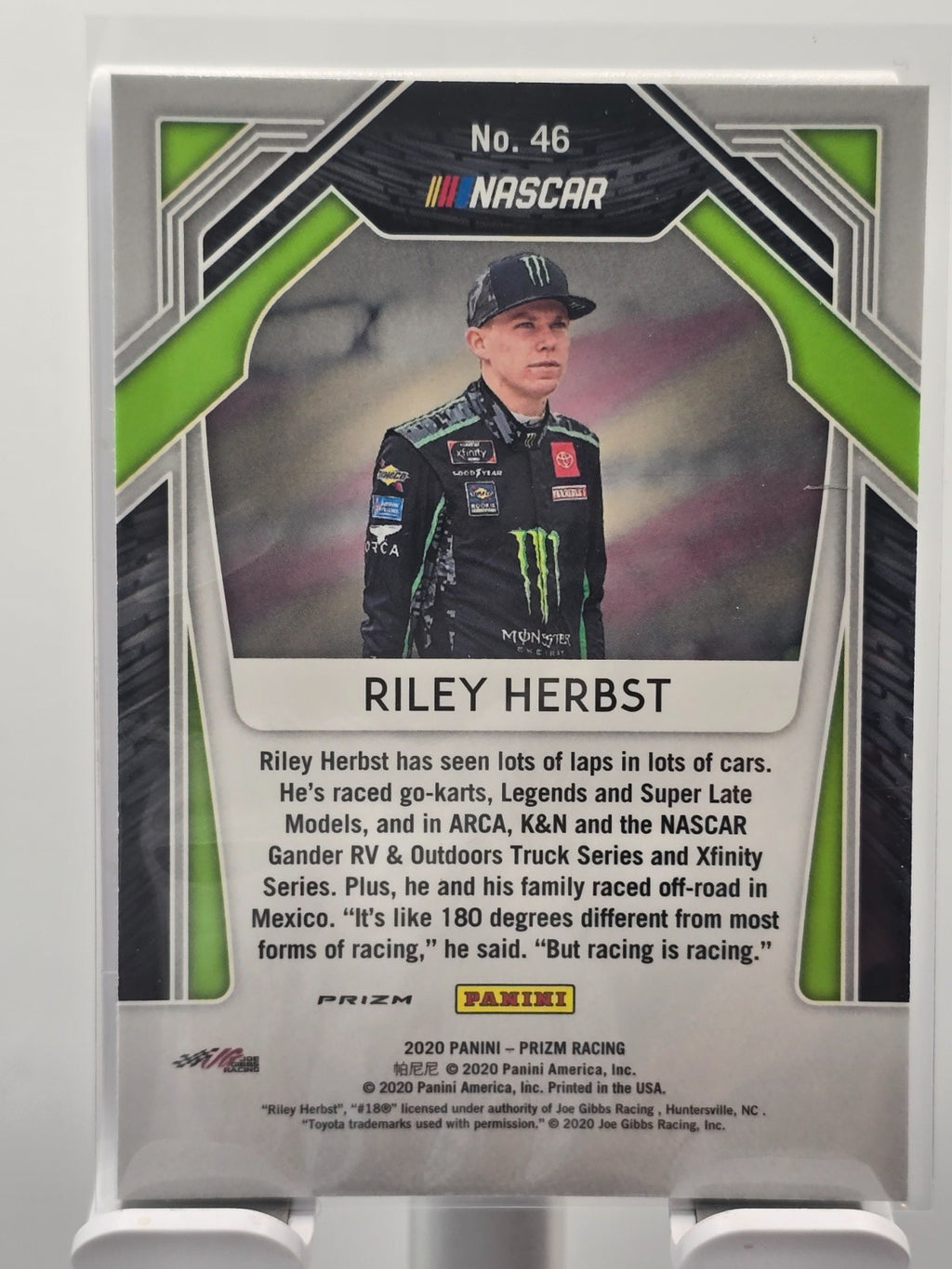 2020 Panini Prizm  - #46 Riley Herbst RC - Blue Hyper Prizm