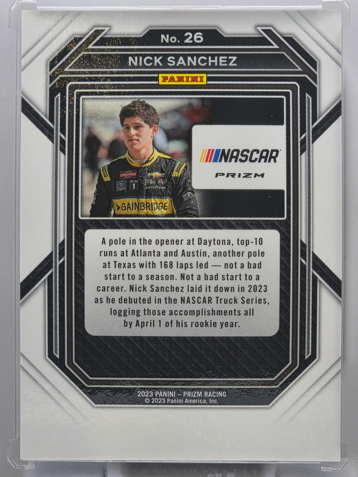 2023 Prizm Racing - Nick Sanchez - Blue & Carolina Blue Hyper Prizm - #26