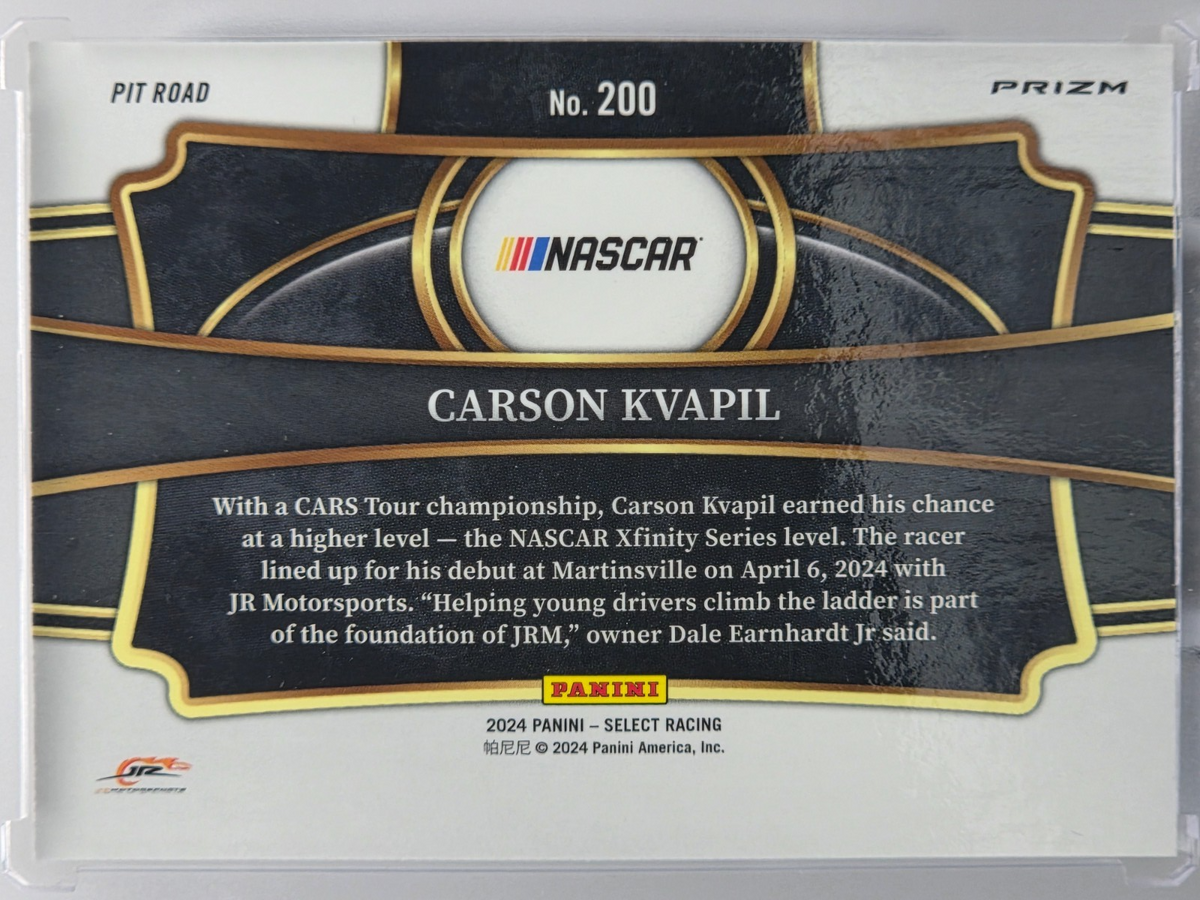 2024 Panini Select - Carson Kvapil - Silver Holo Prizm - #200 - Buy 3 Get 1
