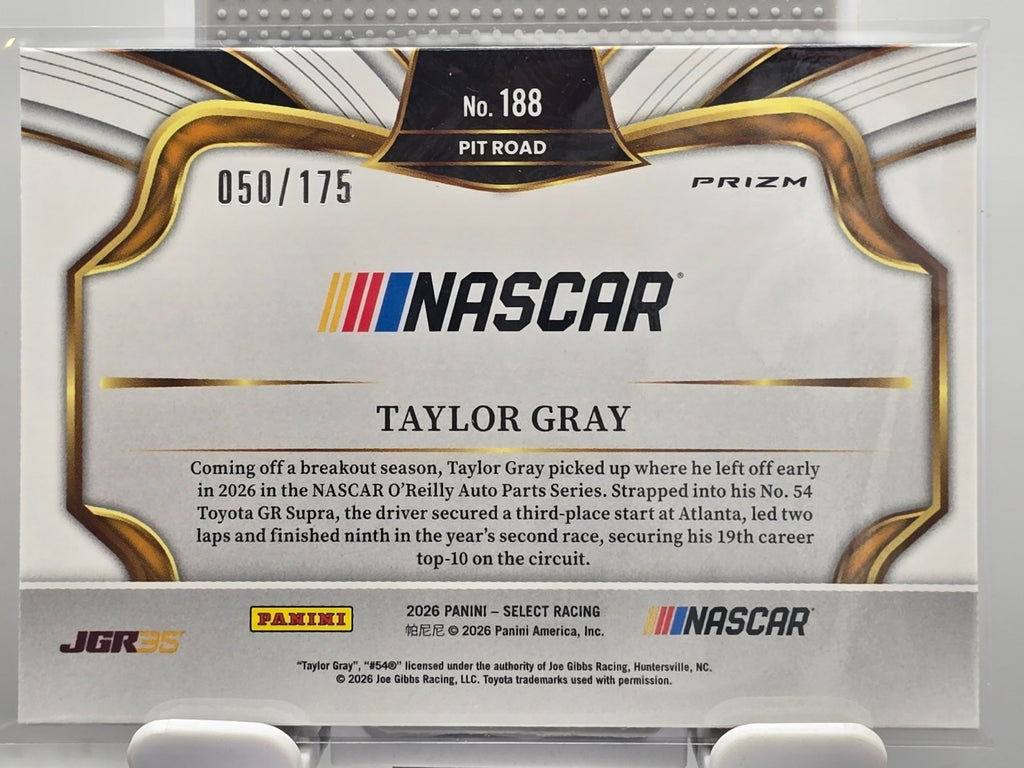 2026 Select Racing - #188 Taylor Gray - Pitroad - Blue /175