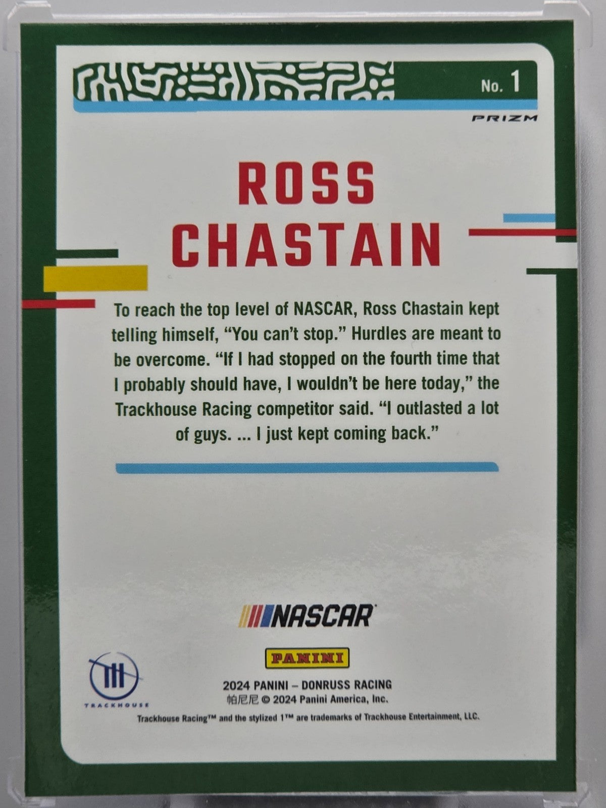 2024 Panini Donruss - Ross Chastain - Blue Velocity - #1 - Buy 3 Get 1