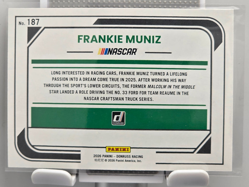 2026 Donruss NASCAR Racing - #187 Frankie Muniz - Red Base /299