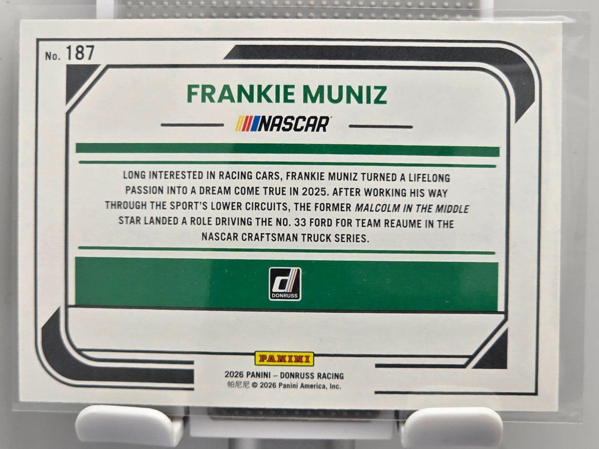 2026 Donruss NASCAR Racing - #187 Frankie Muniz - Red Base /299