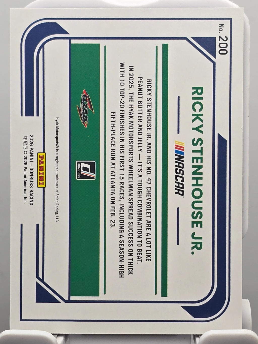 2026 Panini Donruss Racing - Ricky Stenhouse Jr. #200 - Purple /99