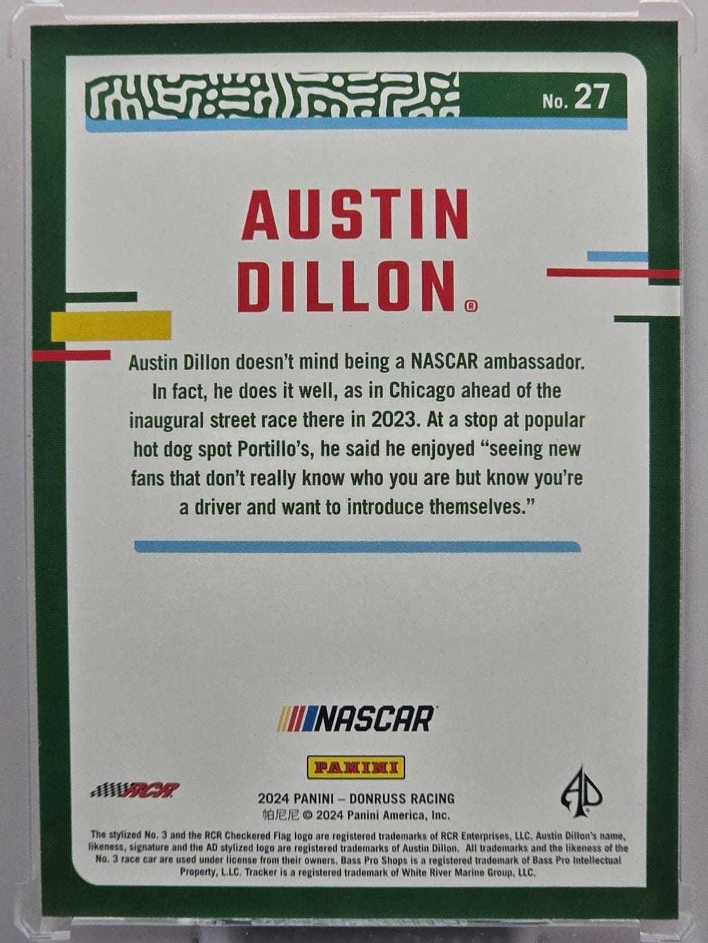 2024 Panini Donruss - Austin Dillon - Red /299 - #27 - Buy 3 Get 1