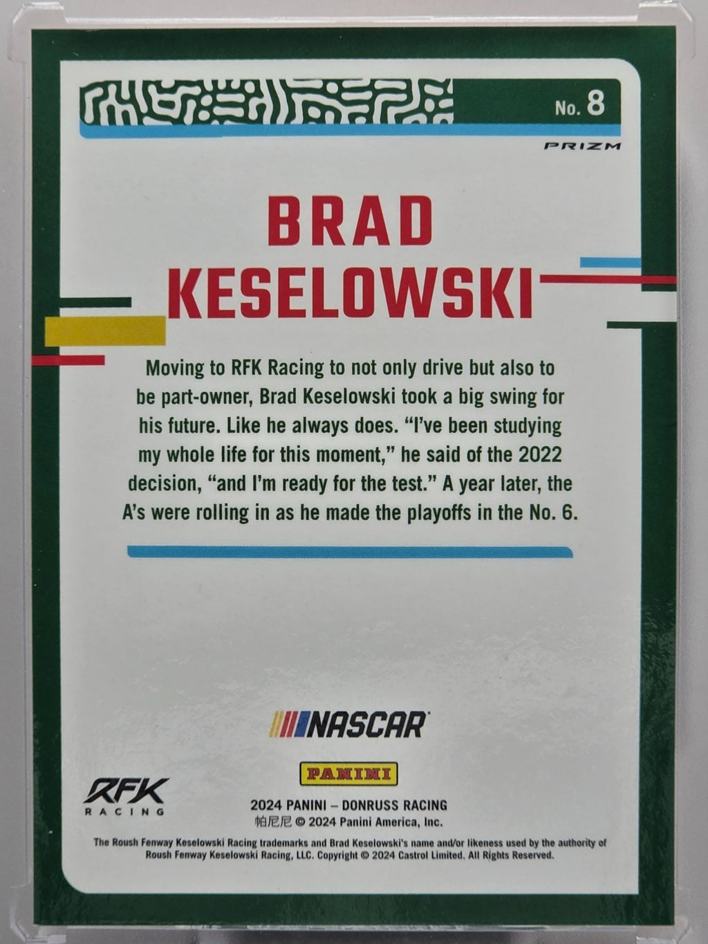 2024 Panini Donruss - Brad Keselowski - Orange Velocity - #8 - Buy 3 Get 1