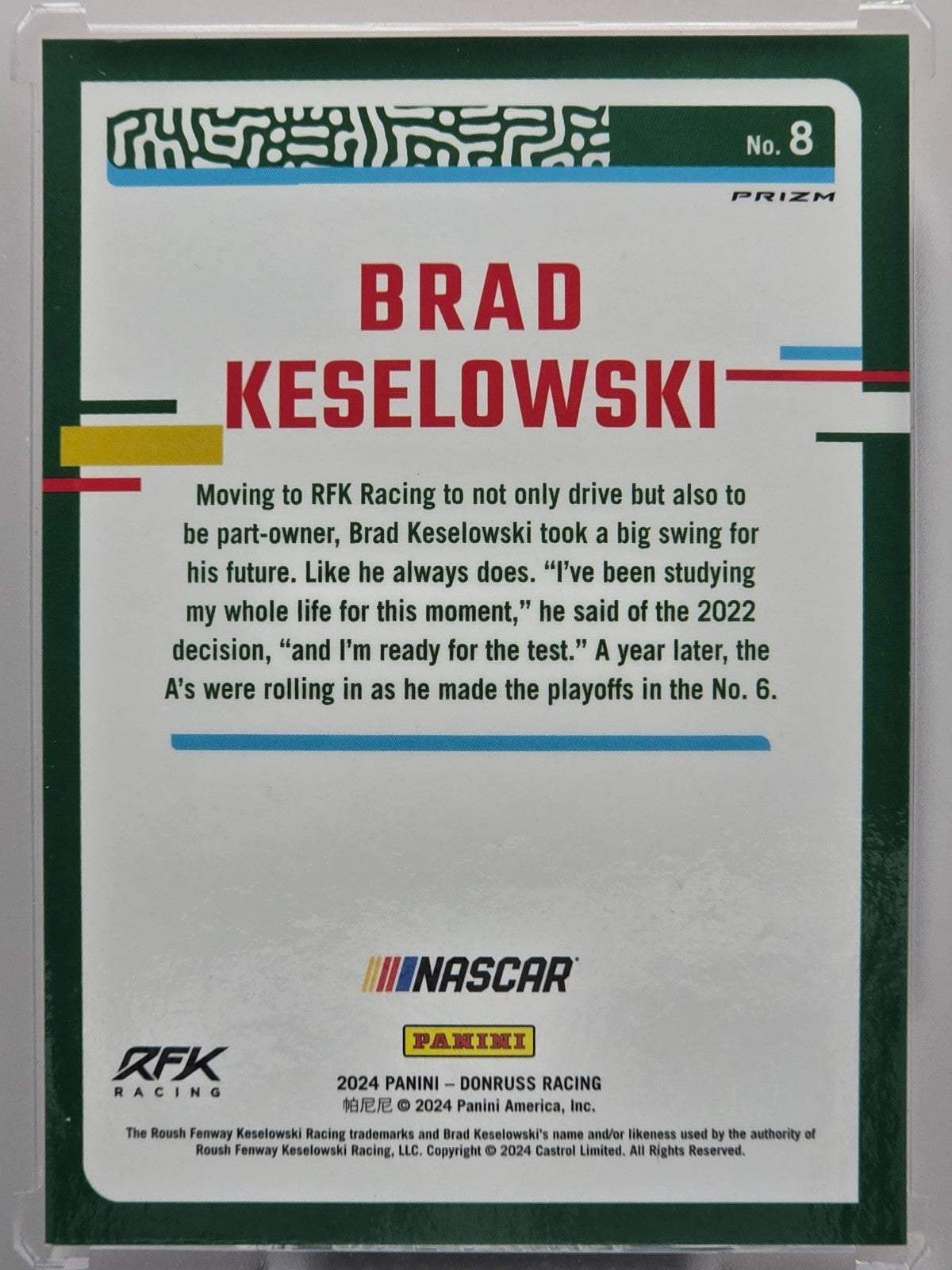 2024 Panini Donruss - Brad Keselowski - Orange Velocity - #8 - Buy 3 Get 1