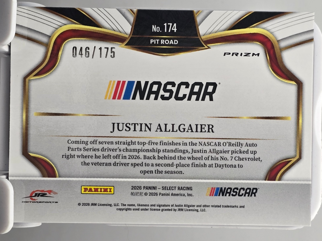 2026 Select Racing - #174 Justin Allgaier - Pitroad - Blue /175