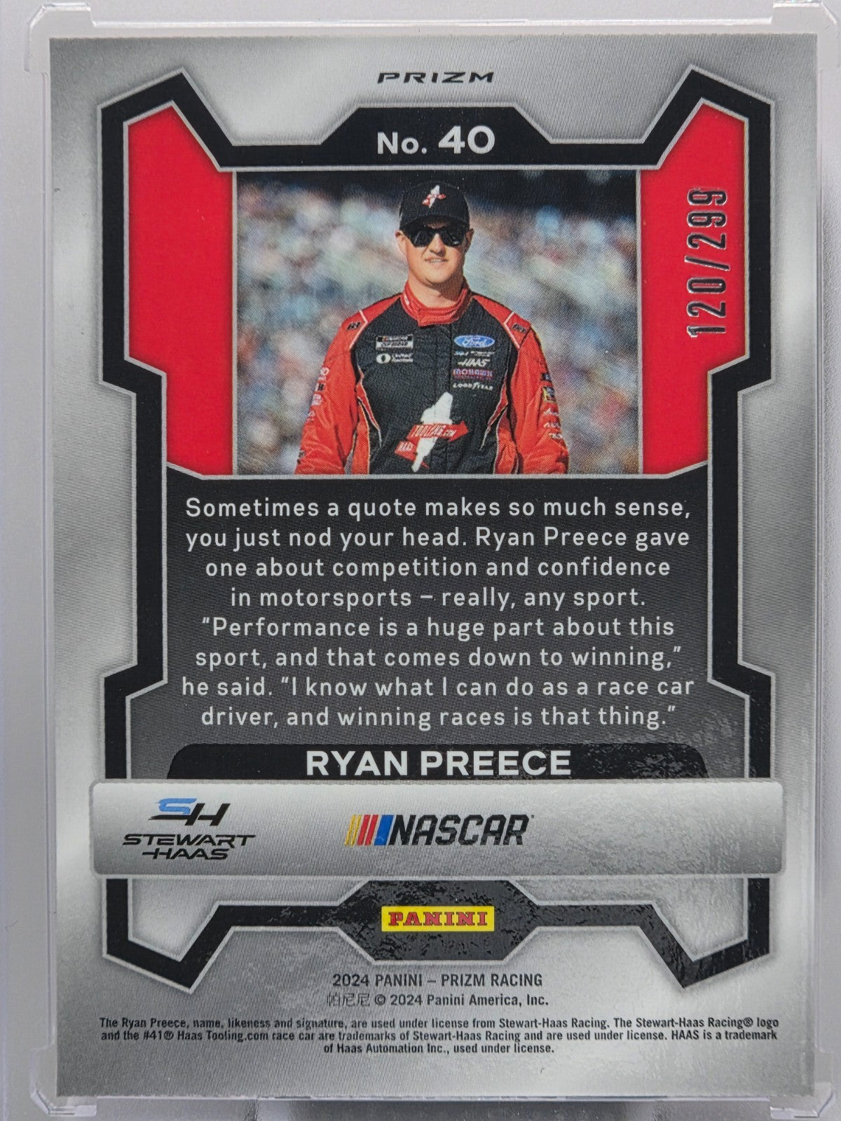2024 Prizm Racing - Ryan Preece - Red Prizm /299 - #40