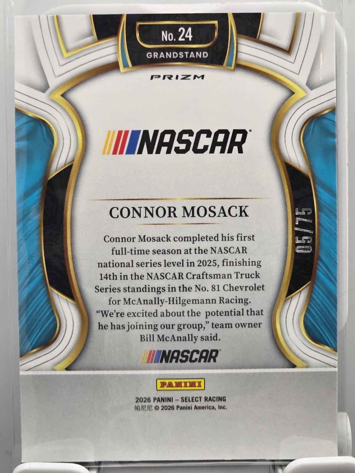 2026 Select Racing - #24 Connor Mosack - Grandstand - Lime Green /75