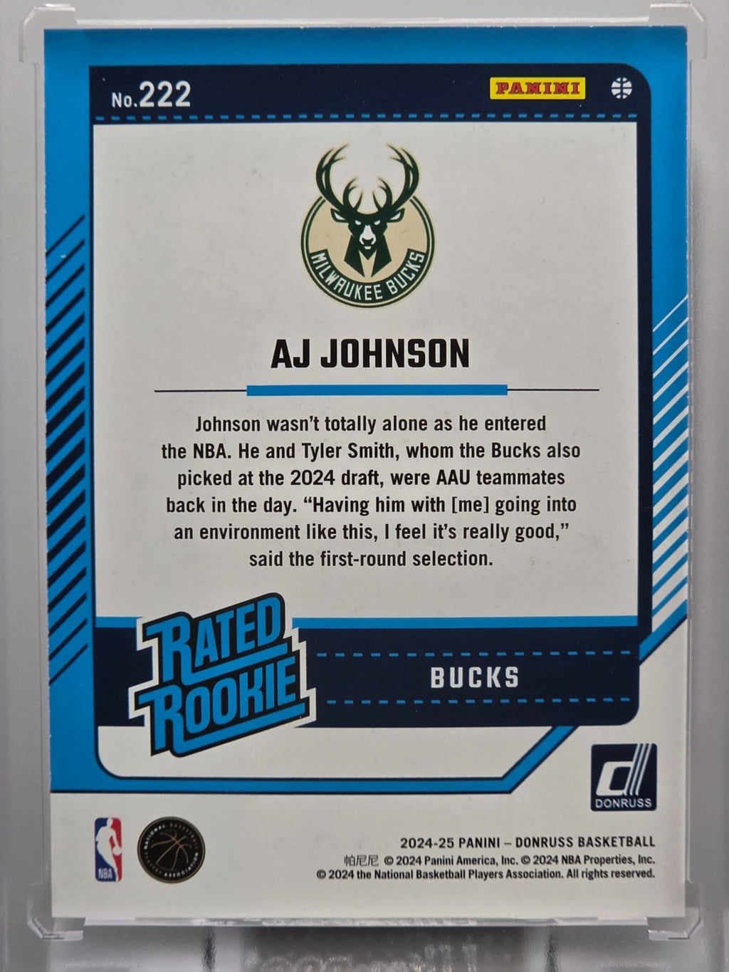2023-24 Donruss - AJ Johnson (RC) - Holo Green Laser - #222
