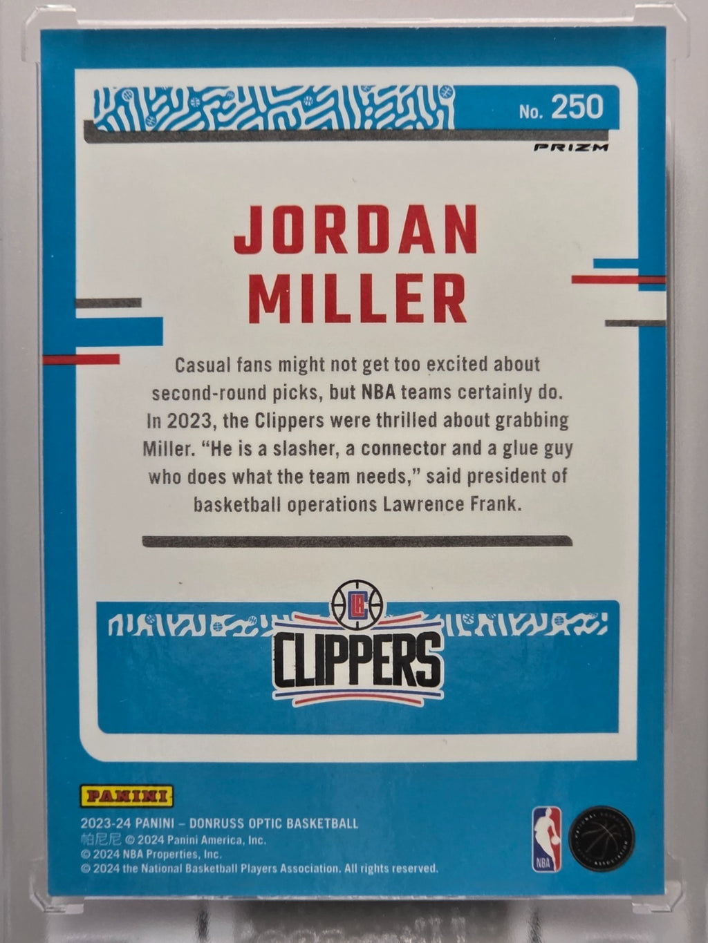 2023-24 Donruss Optic - Jordan Miller (RC) - Pink Hyper Prizm - #250