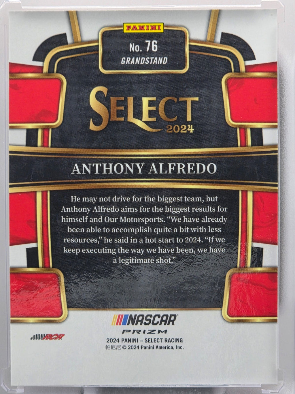 2024 Panini Select - Anthony Alfredo - Orange Flash Prizm - #76 - Buy 3 Get 1!