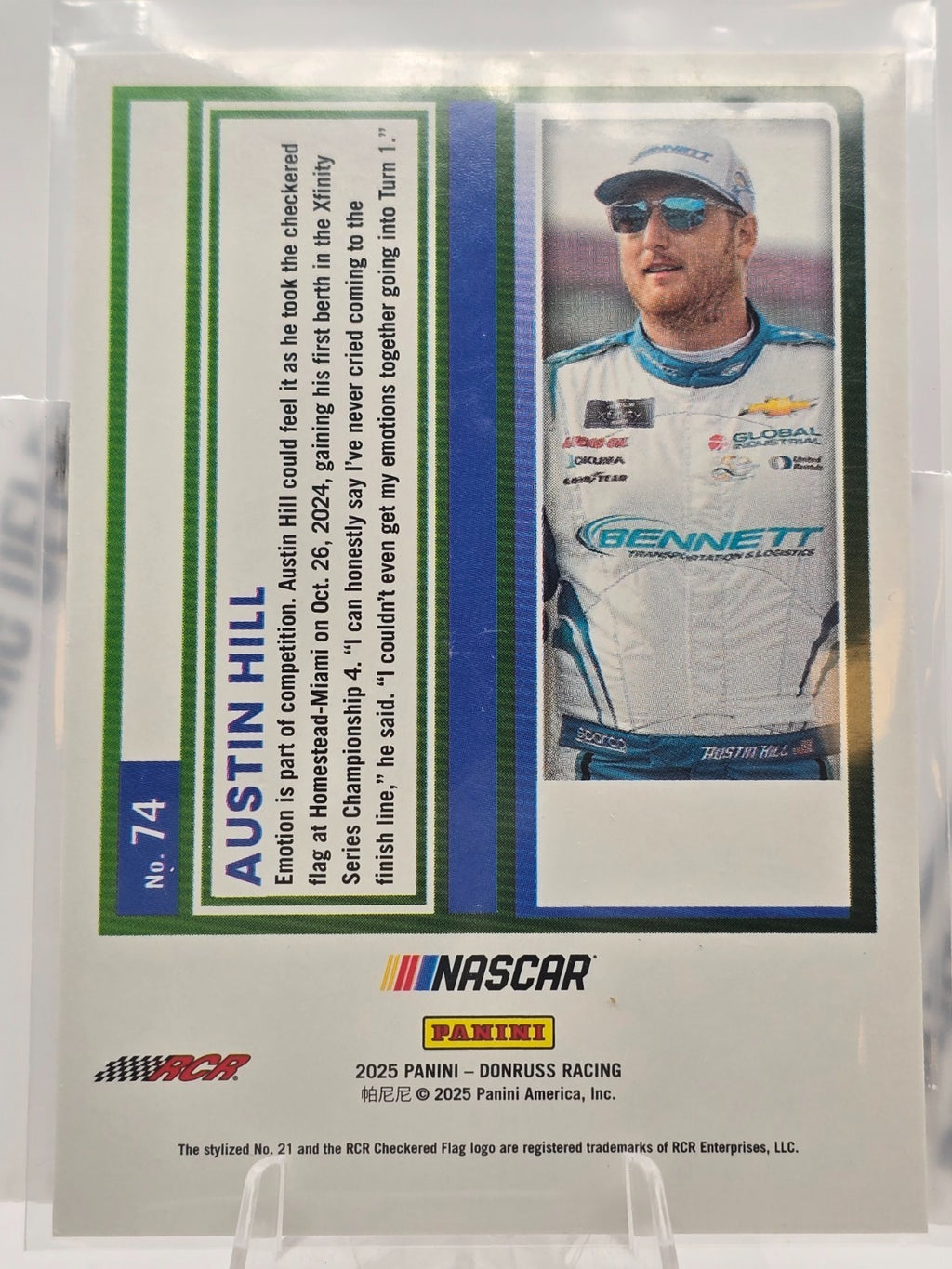 2025 Panini Donruss Racing - #74 Austin Hill  - Red  /299
