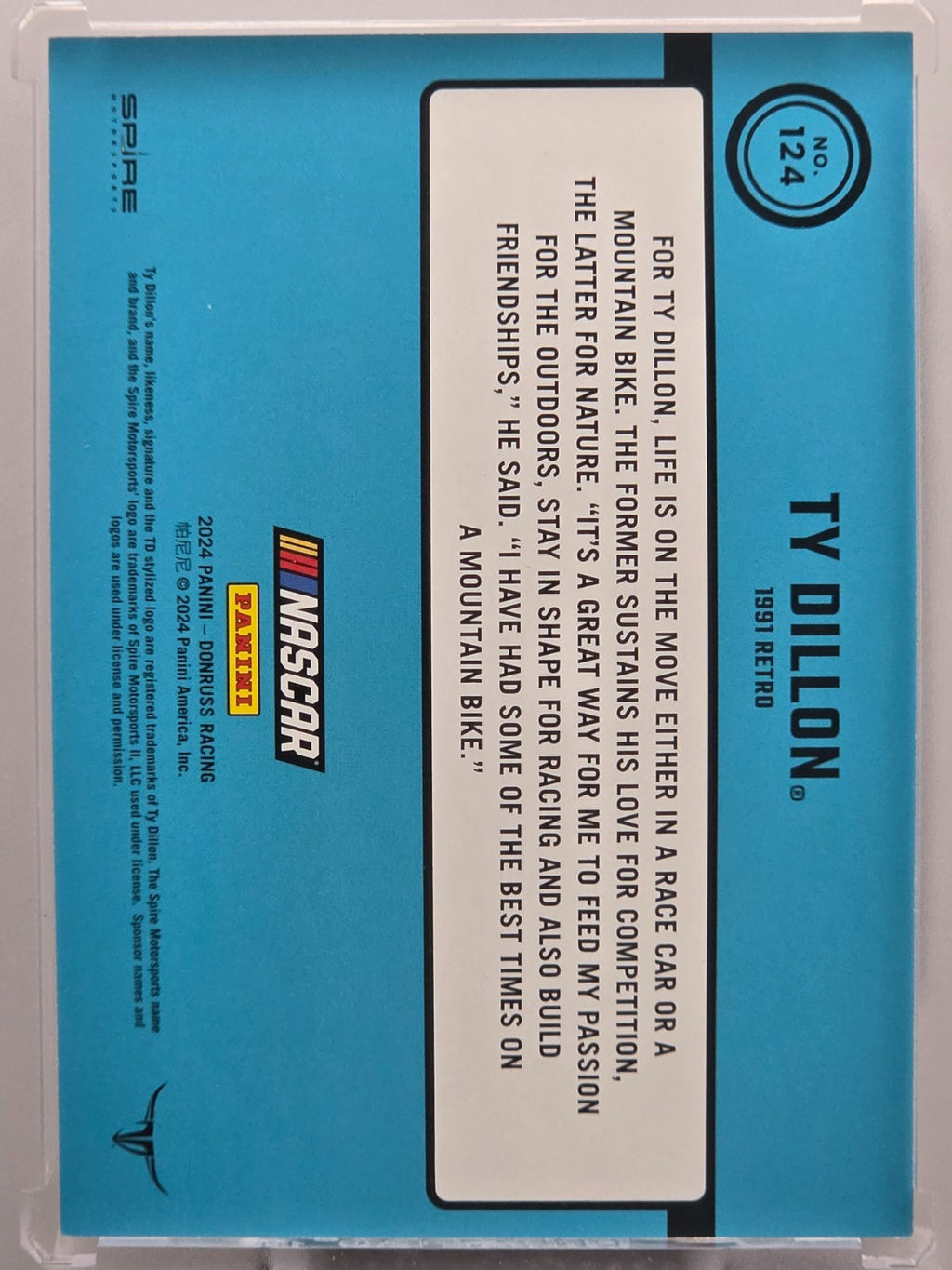 2024 Panini Donruss - Ty Dillon - Throwback Blue /199 - #124 - Buy 3 Get 1