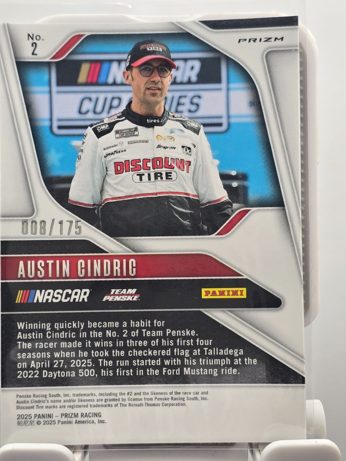 2025 Prizm Racing - #2 Austin Cindric - Red Power Prizm /175