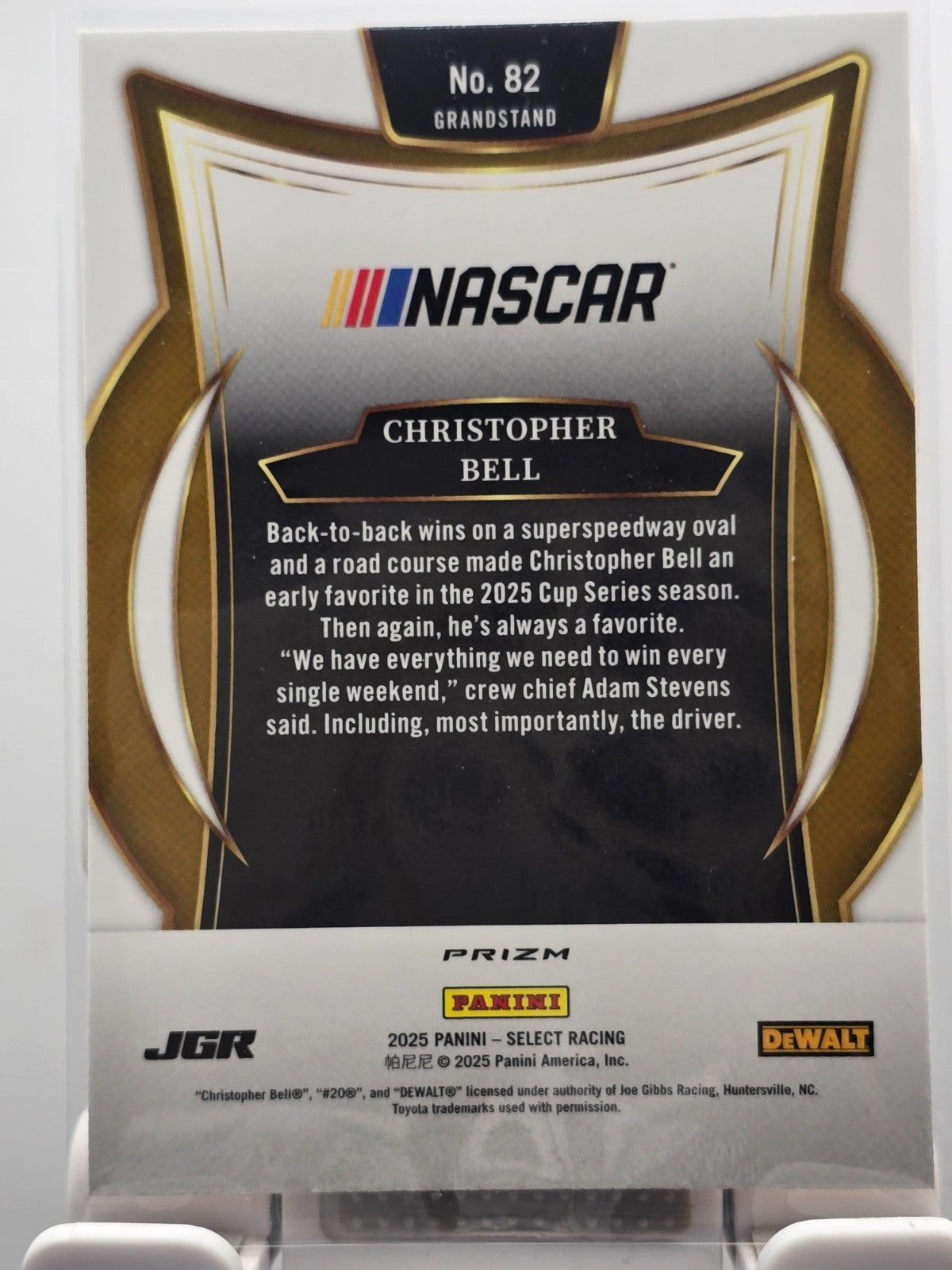 2025 Select Nascar Racing - #82 Christopher Bell - Grandstand - Orange Cracked