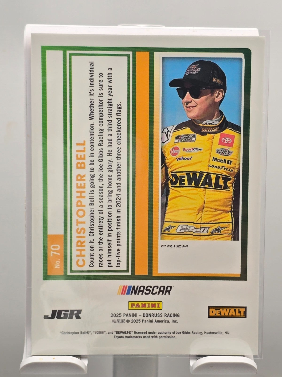 2025 Donruss Optic NASCAR Racing - #70 Christopher Bell - Orange Velocity Prizm