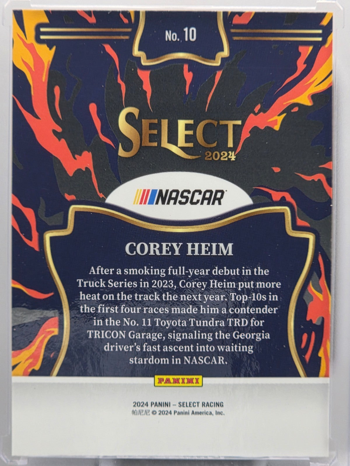 2024 Panini Select - Corey Heim - En Fuego Base - #10 - Buy 3 Get 1