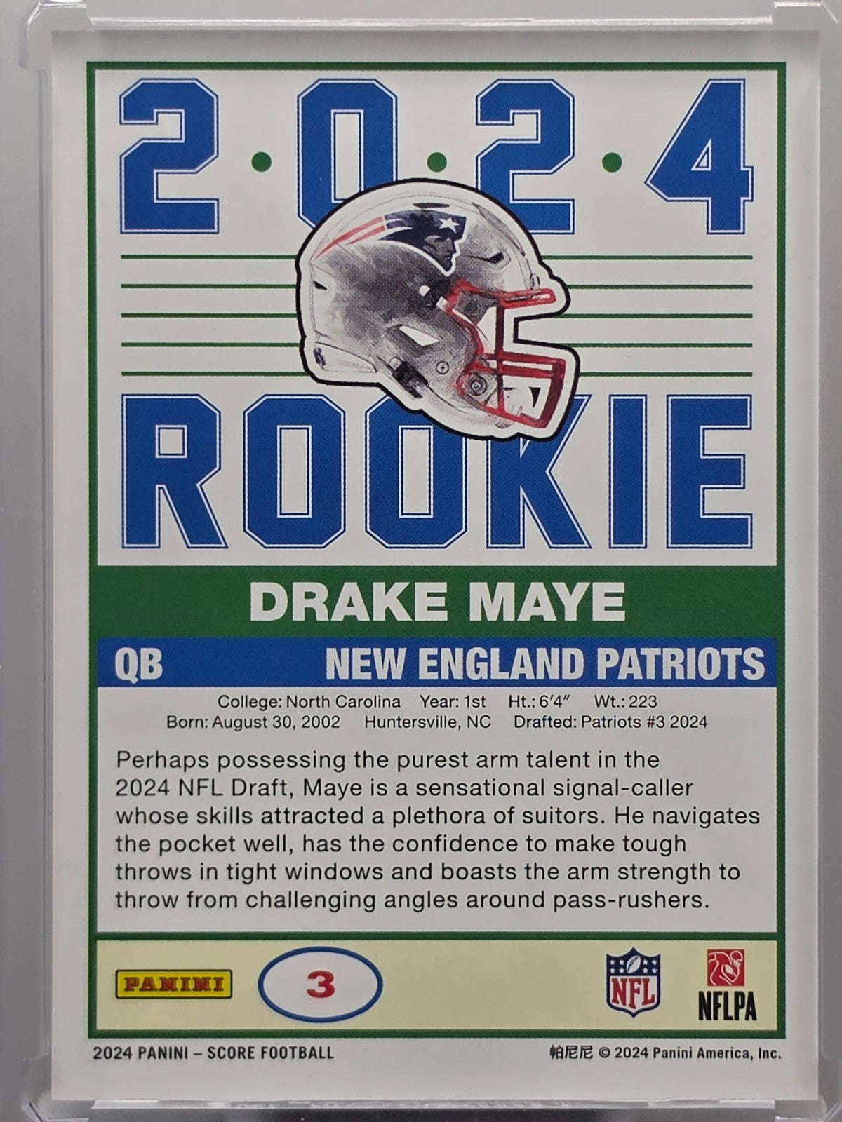 2024 Panini Score - Drake Maye (RC) - 35th Anniversay - #3
