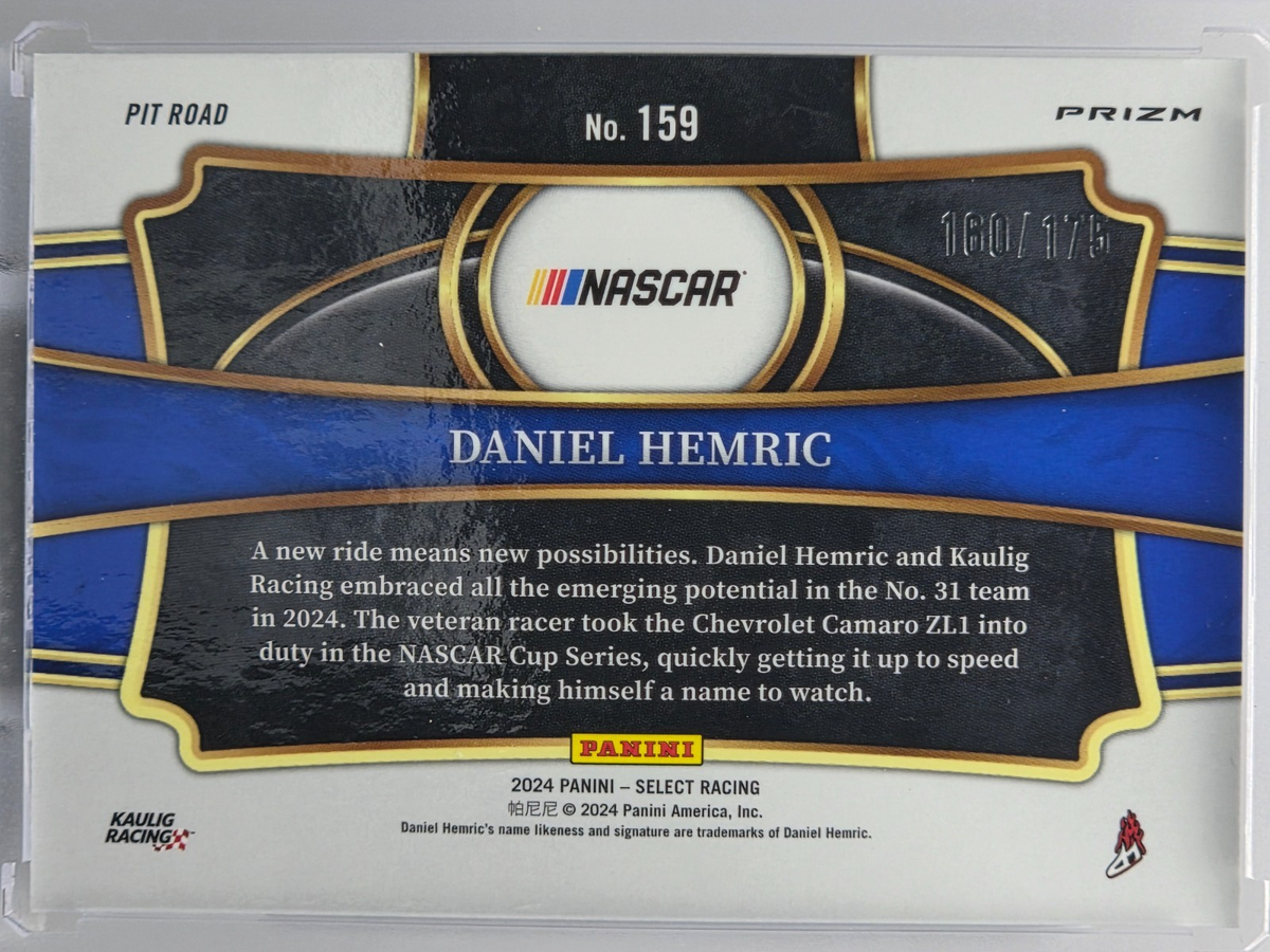 2024 Panini Select - Daniel Hemric - Blue Prizm /175 - #159 - Buy 3 Get 1