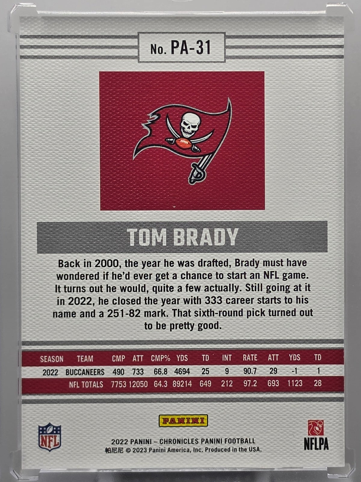 2022 Panini Chronicles - Tom Brady - Canvas - #PA-31