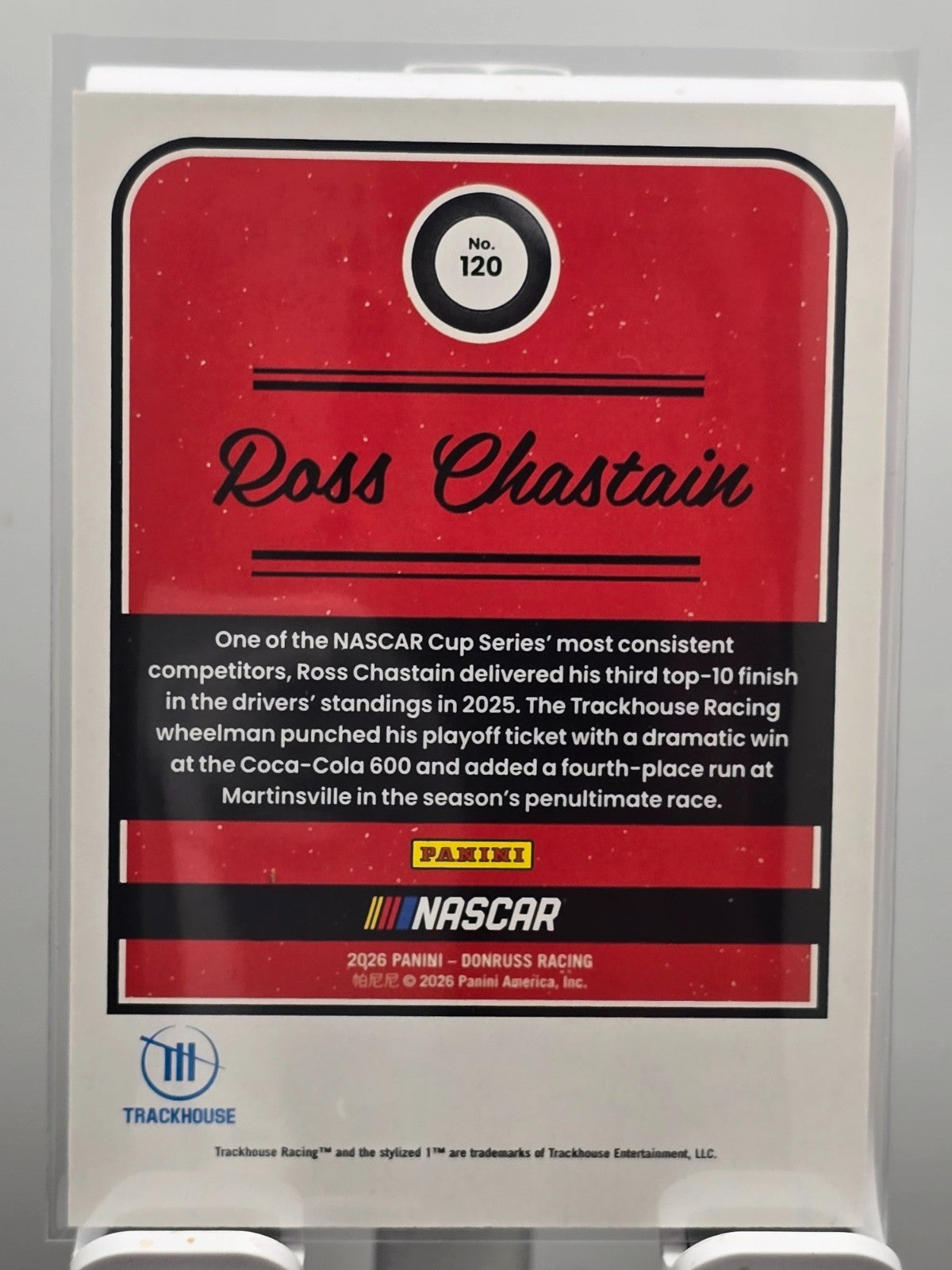 2026 Donruss NASCAR Racing - #120 Ross Chastain - Throwback - Red /299