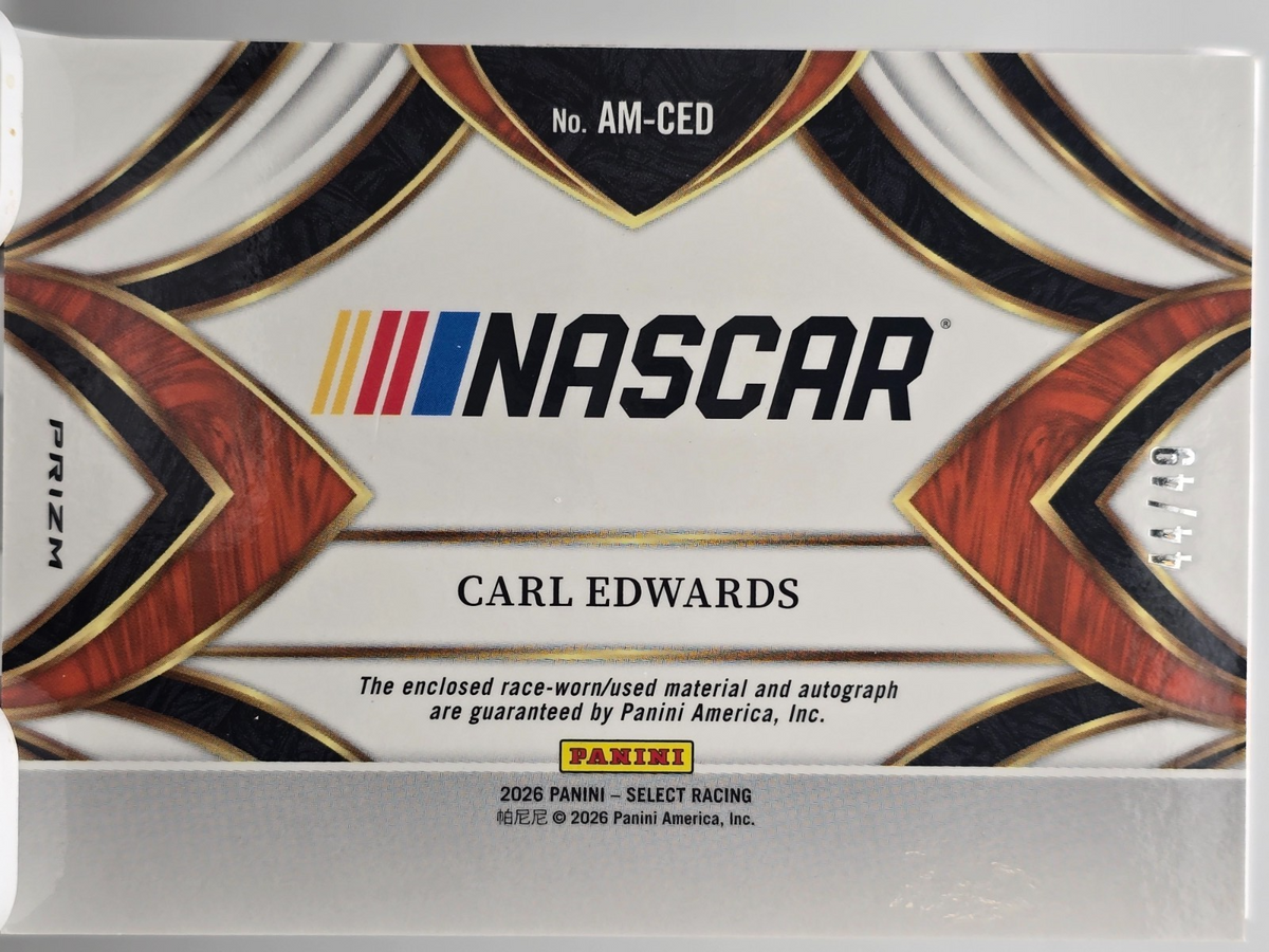 2026 Select Racing - Carl Edwards #AM-CED - Patch Autograph - Red /49