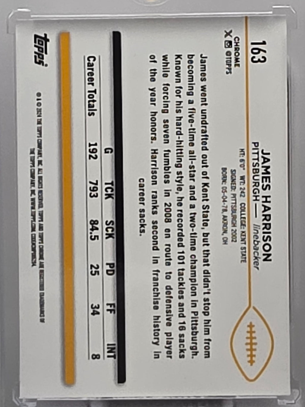2024 Topps Chrome - James Harrison - Sepia SP - #163