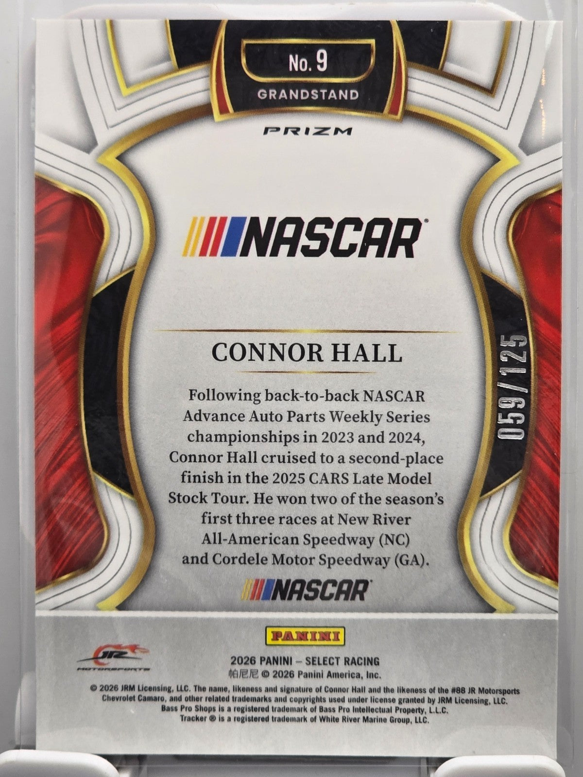 2026 Select Racing - #9 Connor Hall RC - Grandstand - Red /125