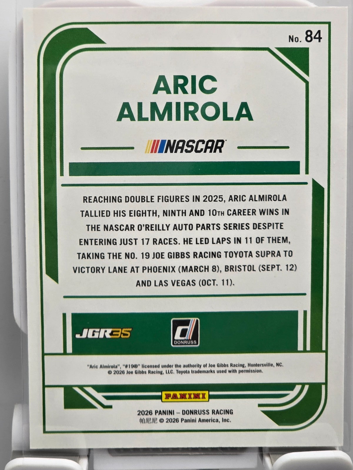 2026 Donruss NASCAR Racing - #84 Aric Almirola - Red  /299