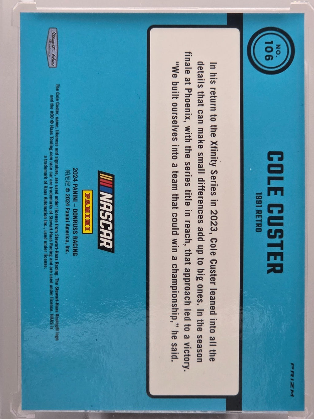 2024 Panini Donruss - Cole Custer - Blue Velocity - #106 - Buy 3 Get 1!