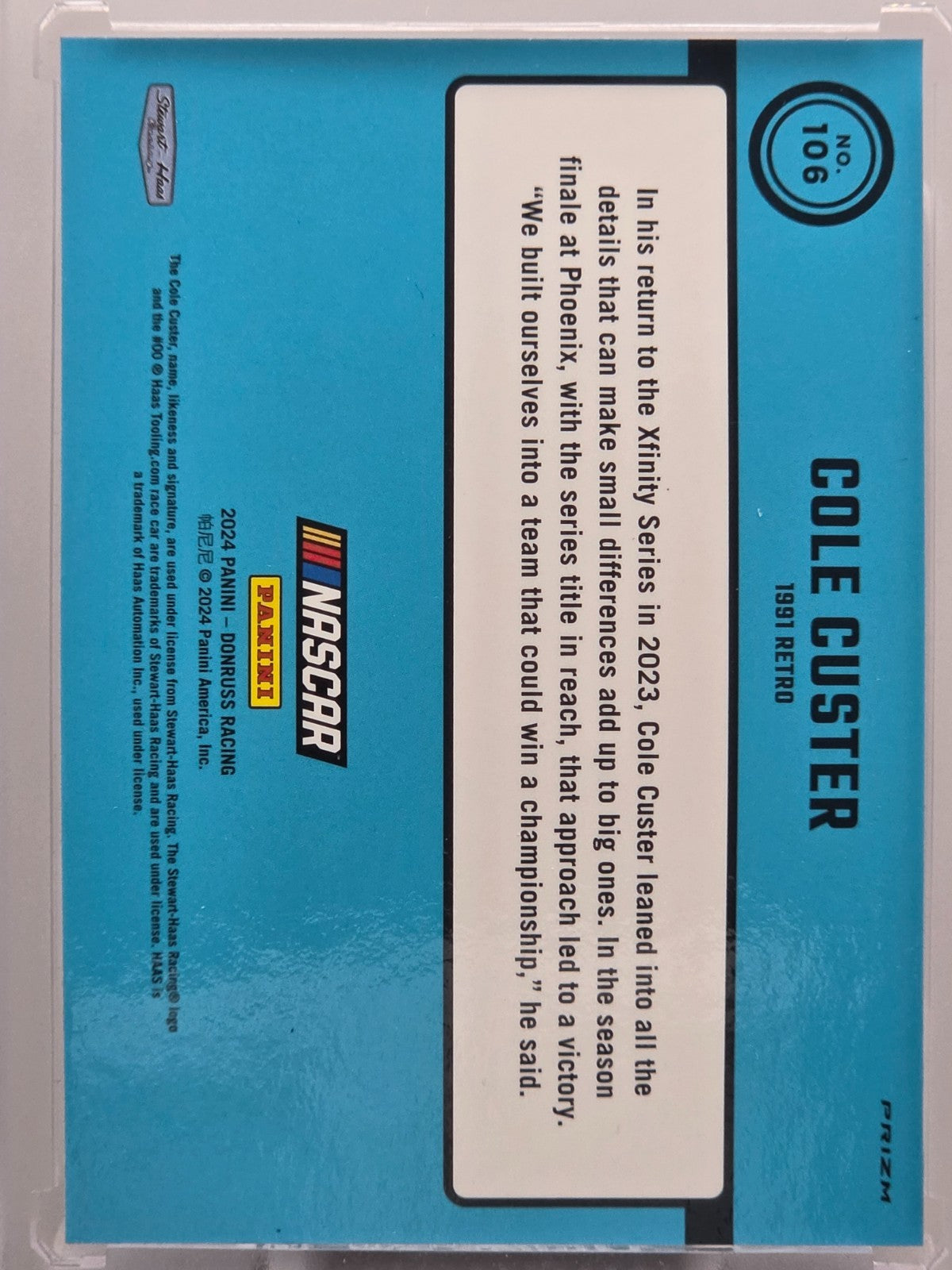 2024 Panini Donruss - Cole Custer - Blue Velocity - #106 - Buy 3 Get 1!
