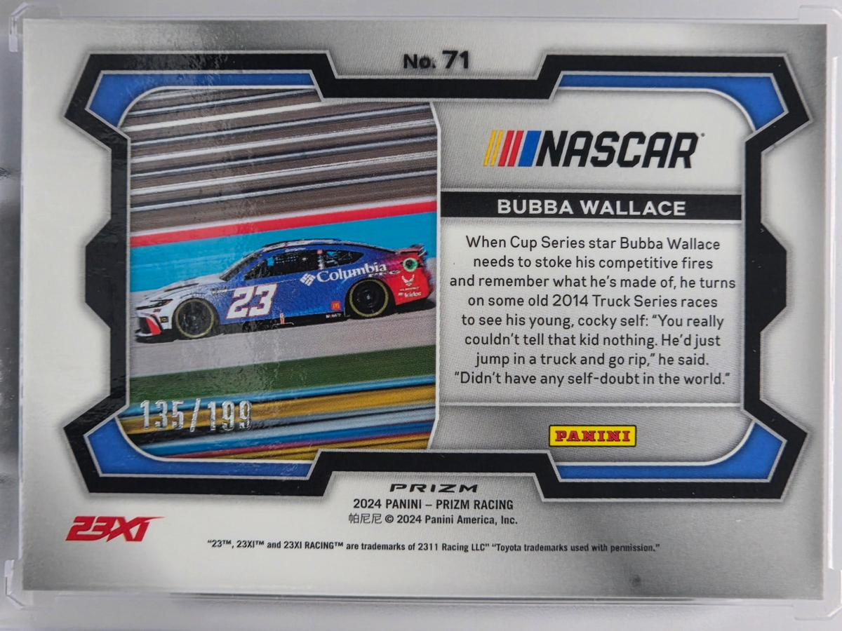 2024 Prizm Racing - Bubba Wallace - Blue Prizm /199 - #71 - Buy 3 Get 1 Free!