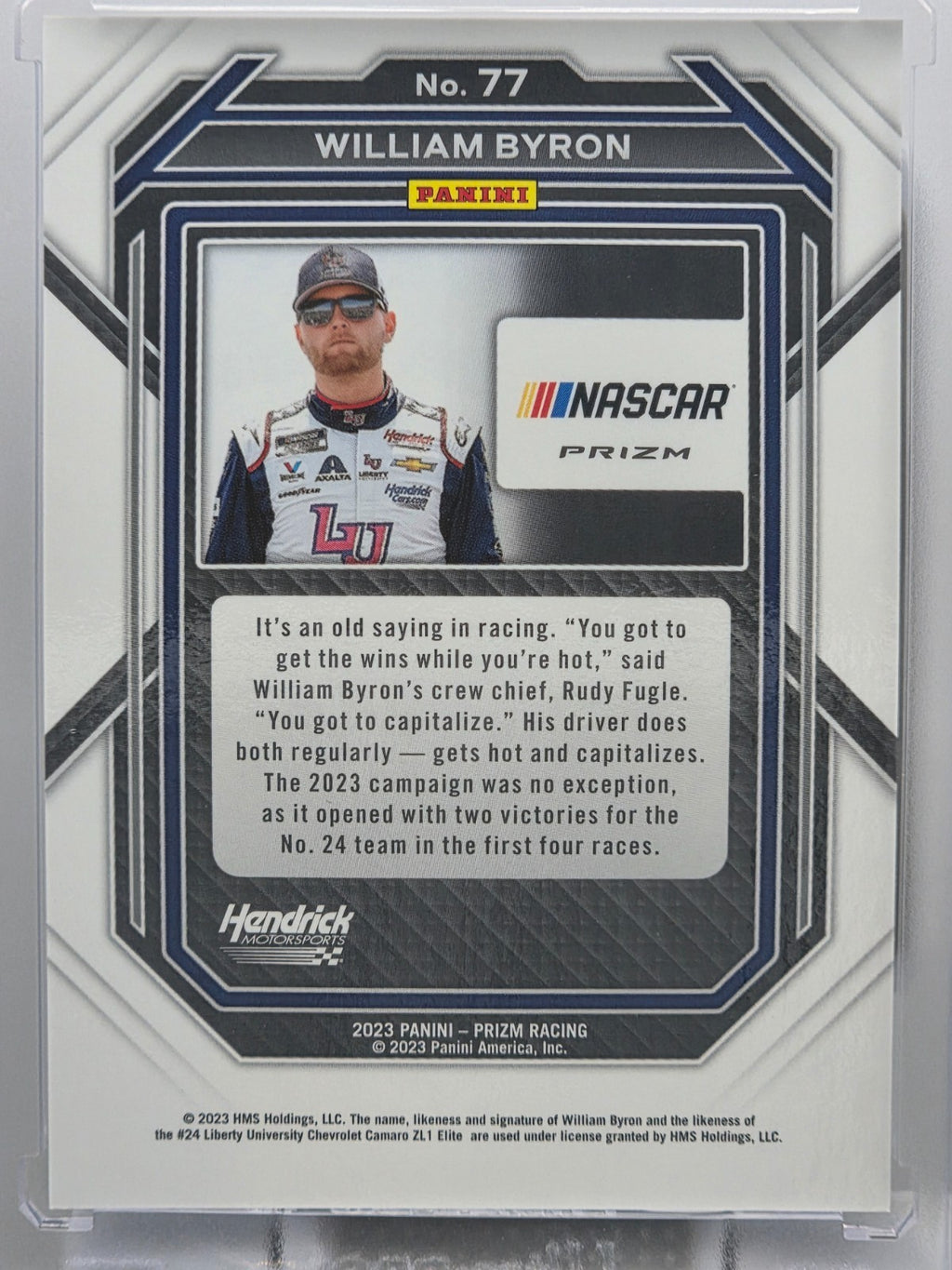 2023 Prizm Racing - William Byron - Blue & Carolina Blue Hyper Prizm - #77